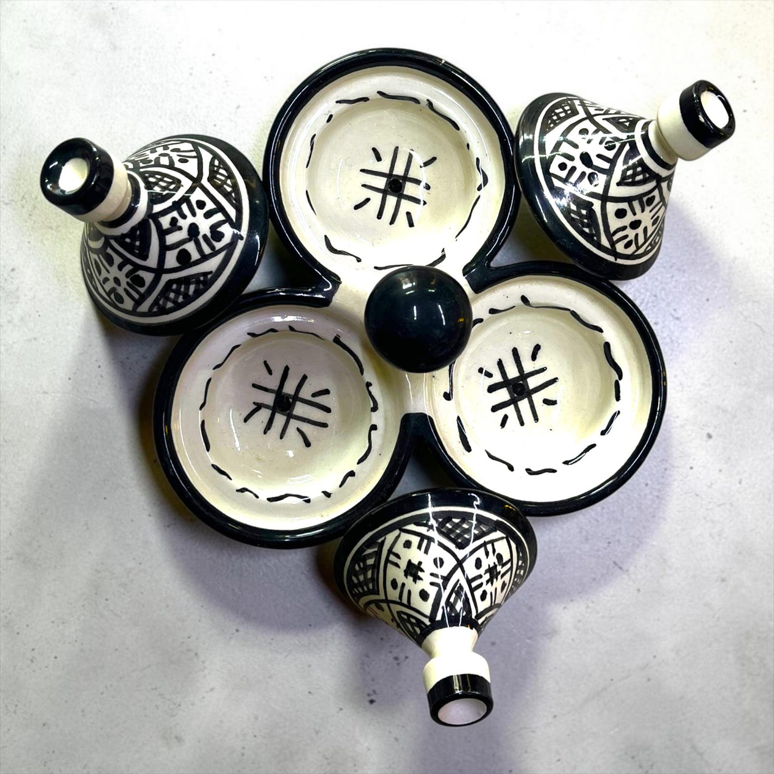 Amazigh Handmade Ceramic Spice Holder Set of 3 Tagine