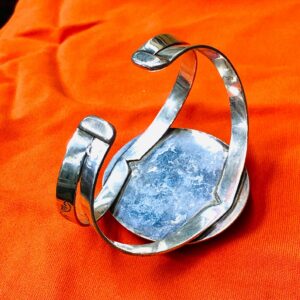 Berber moss agate Tribal Sahara African Silver Bracelet