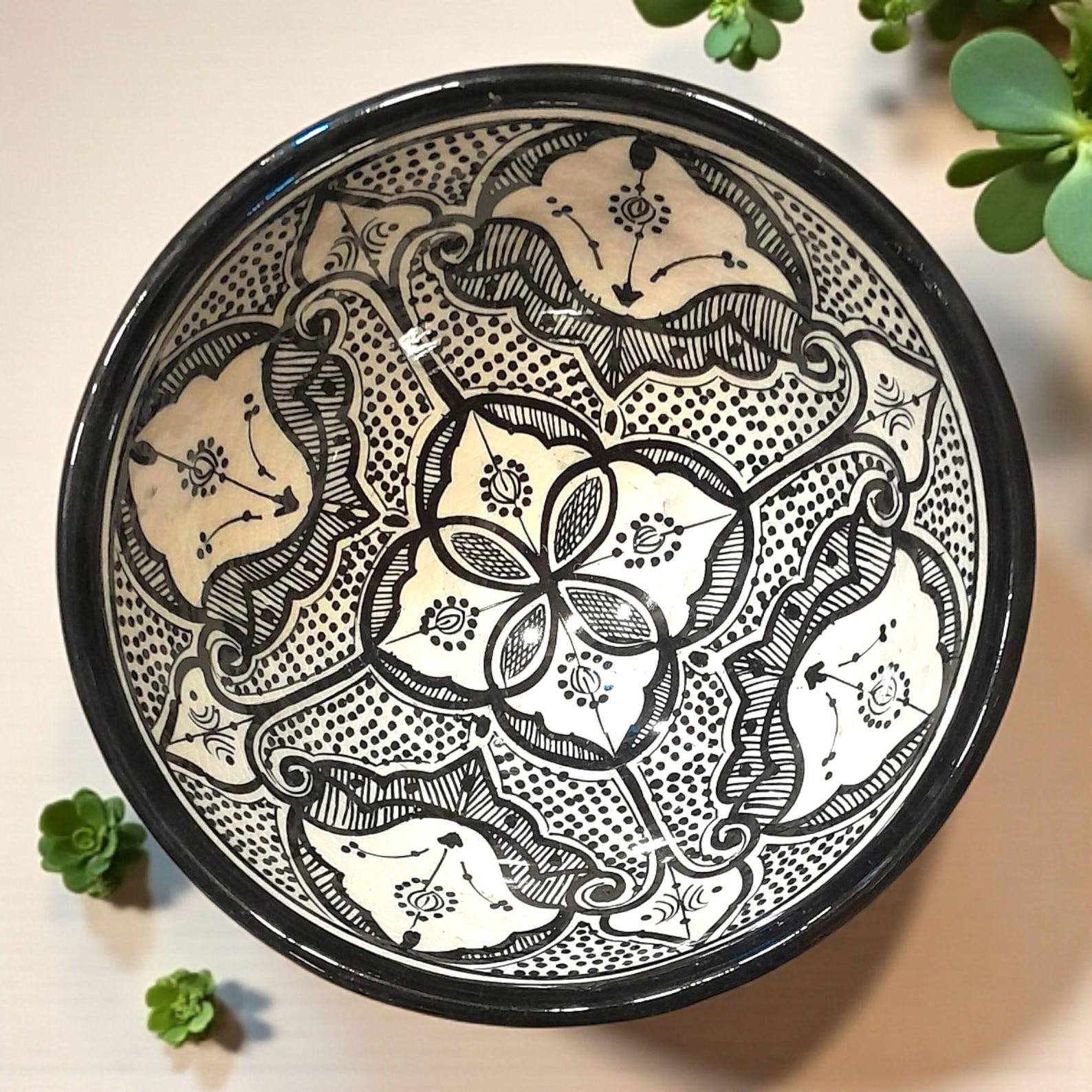 Amazigh Hand-Painted Ceramic Bowls Set Traditional Colorful Bowl
