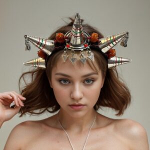 Berber Tiara from Sousse Ethnic Head Jewelry Earrings