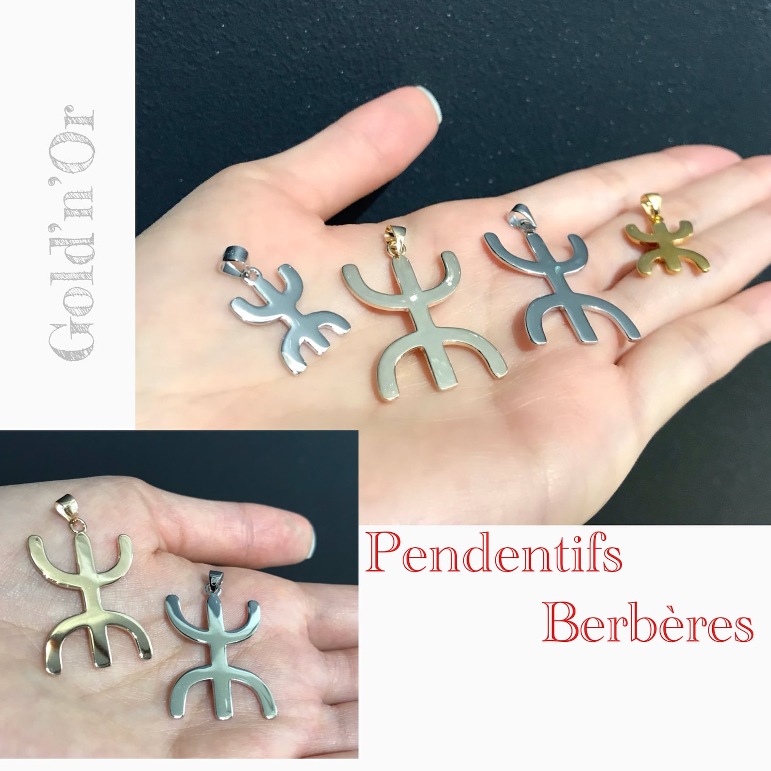 Amazigh PENDENTIFS Berbères Tifinagh Yaz Z Free Man Unisexe