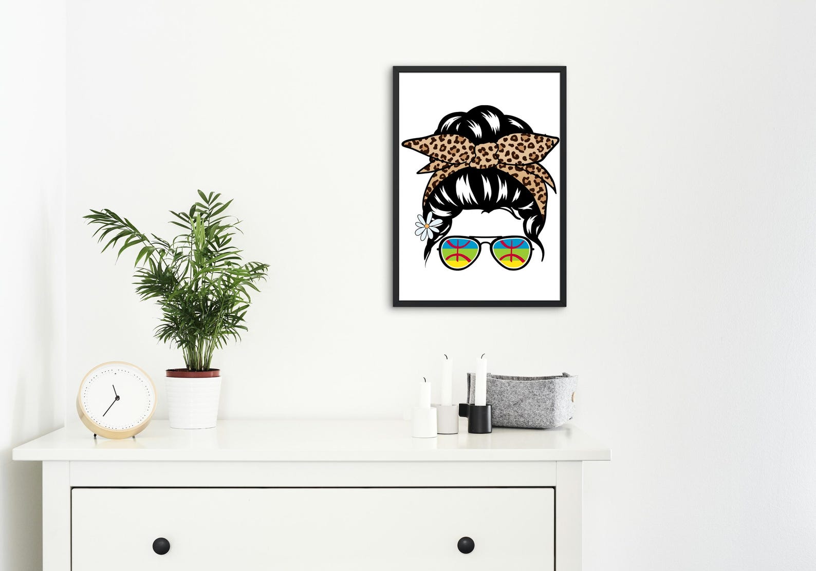 Berber Woman Illustration Amazigh Art Print Kabyle Tattoo Digital Download