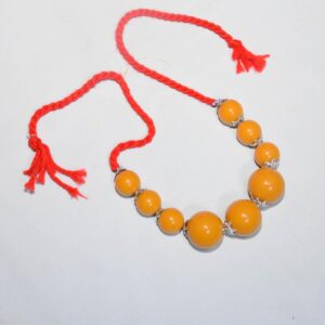 Berber Amazigh Loban Yellow Amber Resin Tribal Bead Necklace