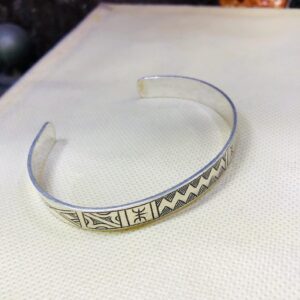 Amazigh 925 Sterling Silver Hand Engraved berbère Bracelet