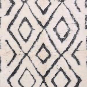 Custom Amazigh Berber Wool Neutral Living Room Geometric Handmade Rug