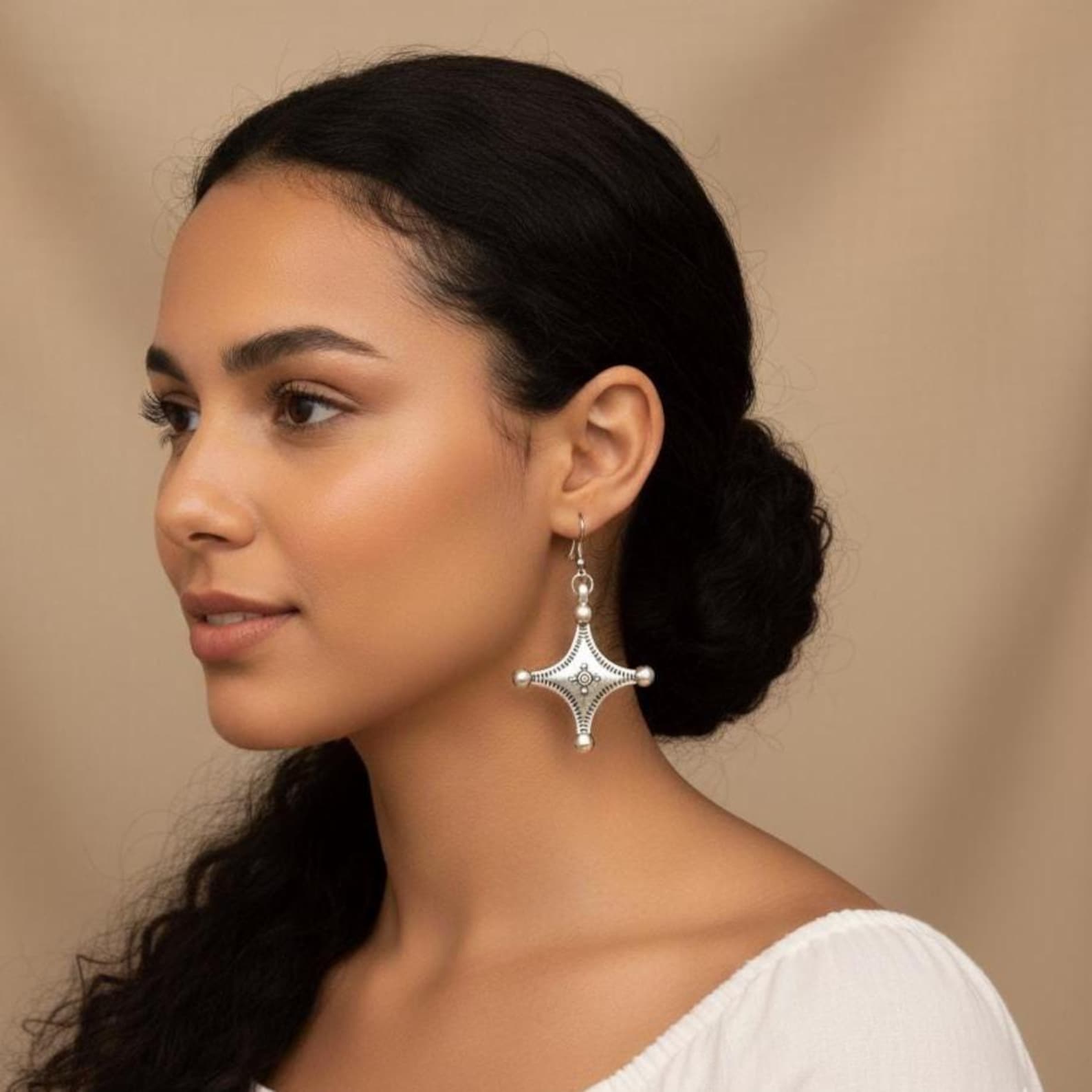 Amazigh Boucles d oreilles femme berbère croix Earrings