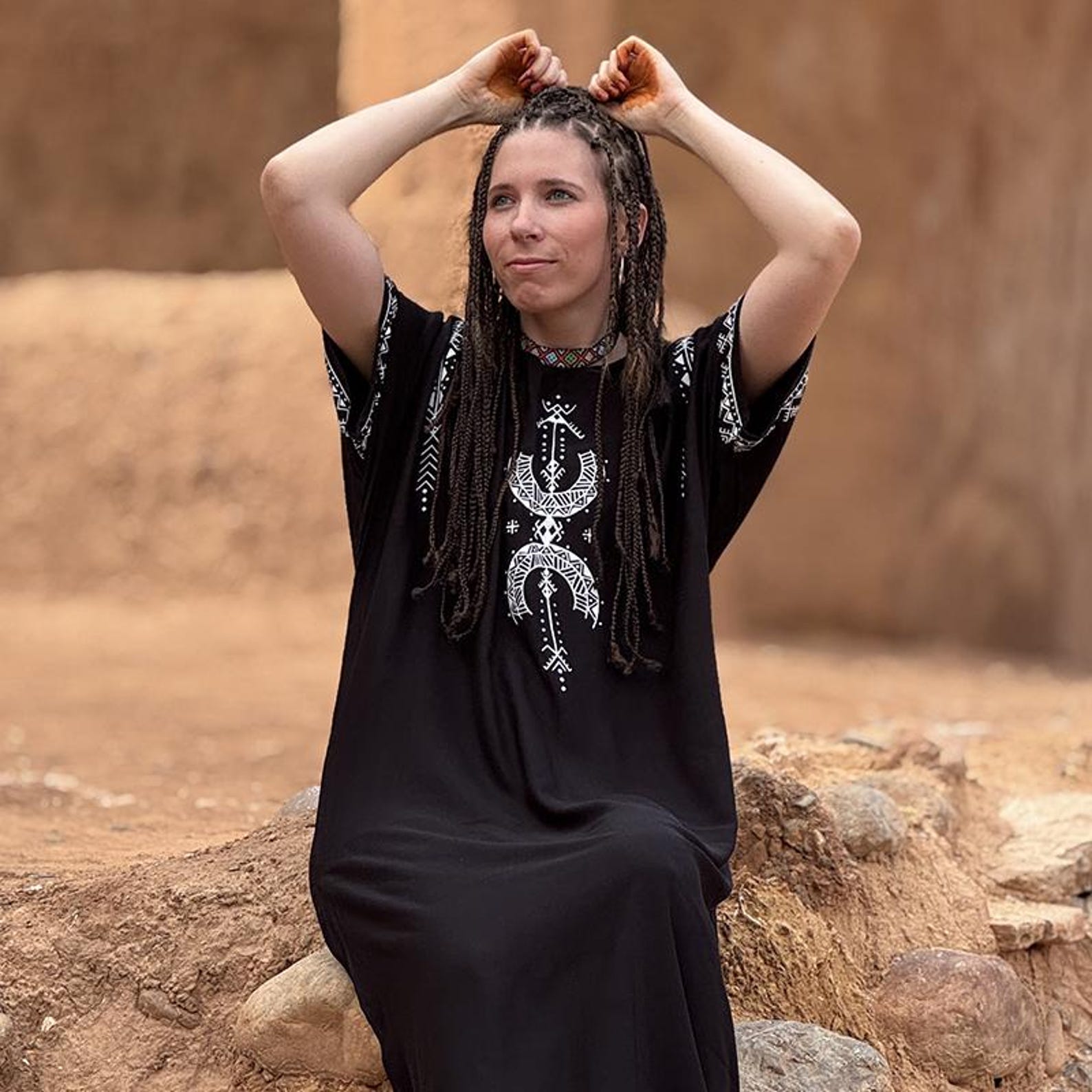 Berber Gandora Dress Symbol Handmade Boho Artisan Kaftan