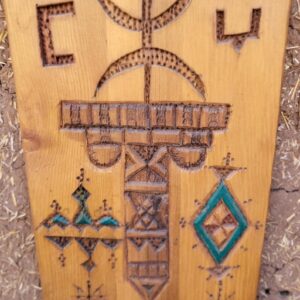 Berber Cedar Wood Carved Handmade Wall Art Panel