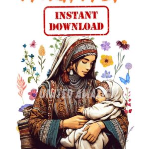 Amazigh Berber Woman Art Print Digital Illustration Download Bracelet