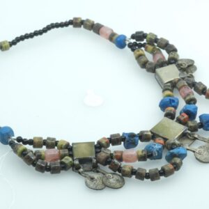 Berber Probable Coin Dangle Collar AH Blue Necklace
