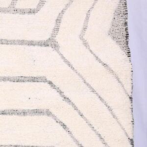 Berber Custom Design Wool Neutral Geometric Living Room Rug