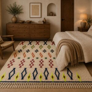 Berber Handmade Wool Colorful Tribal Carpet Boho Rug