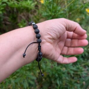 Amazigh Kabyle Men's Lava Stone Tiger Eye Enamel Bracelet