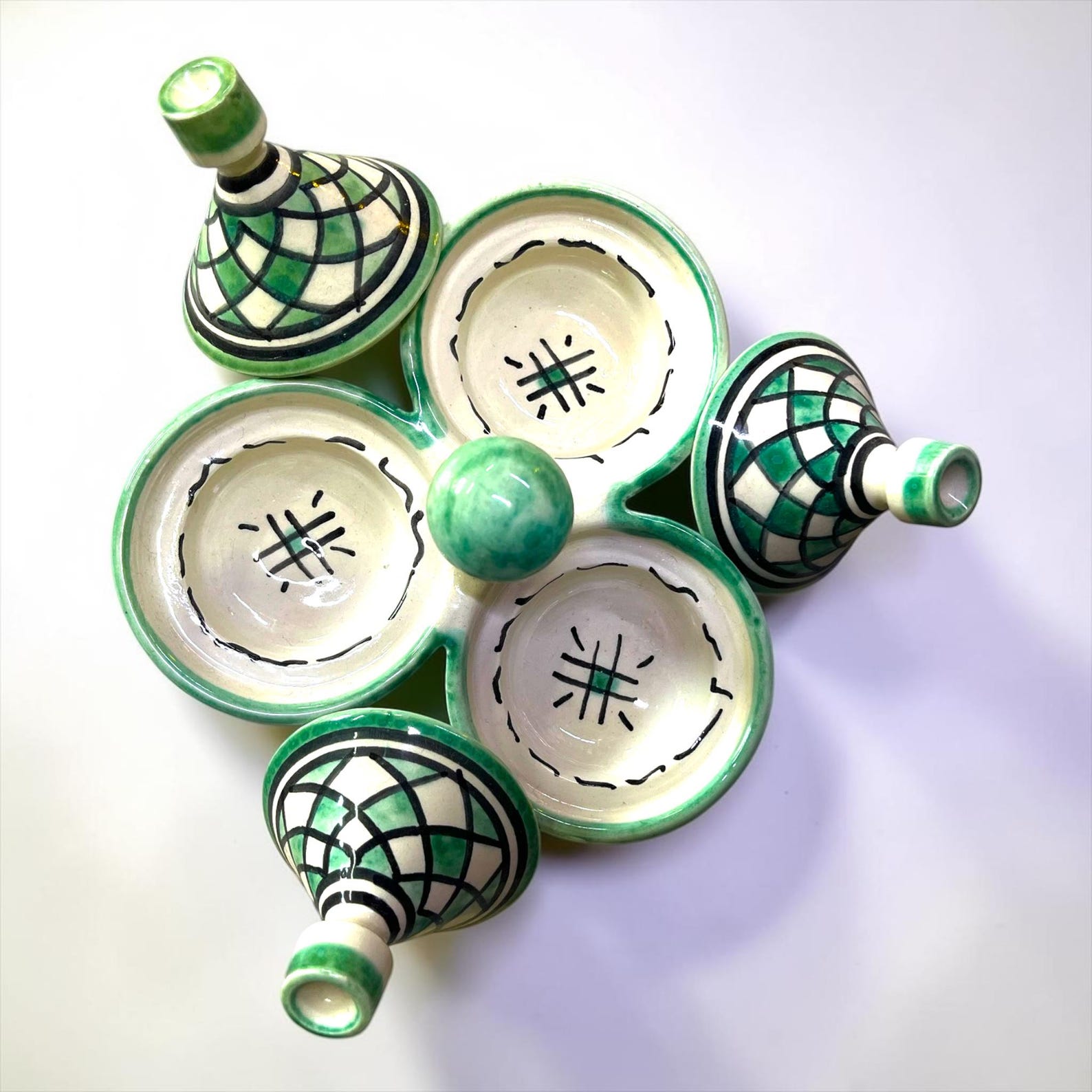 Amazigh Handmade Ceramic Spice Holder Set of 3 Tagine