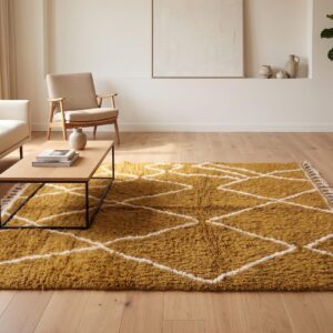 Berber Wool Design Neutral Living room Geometric Rug