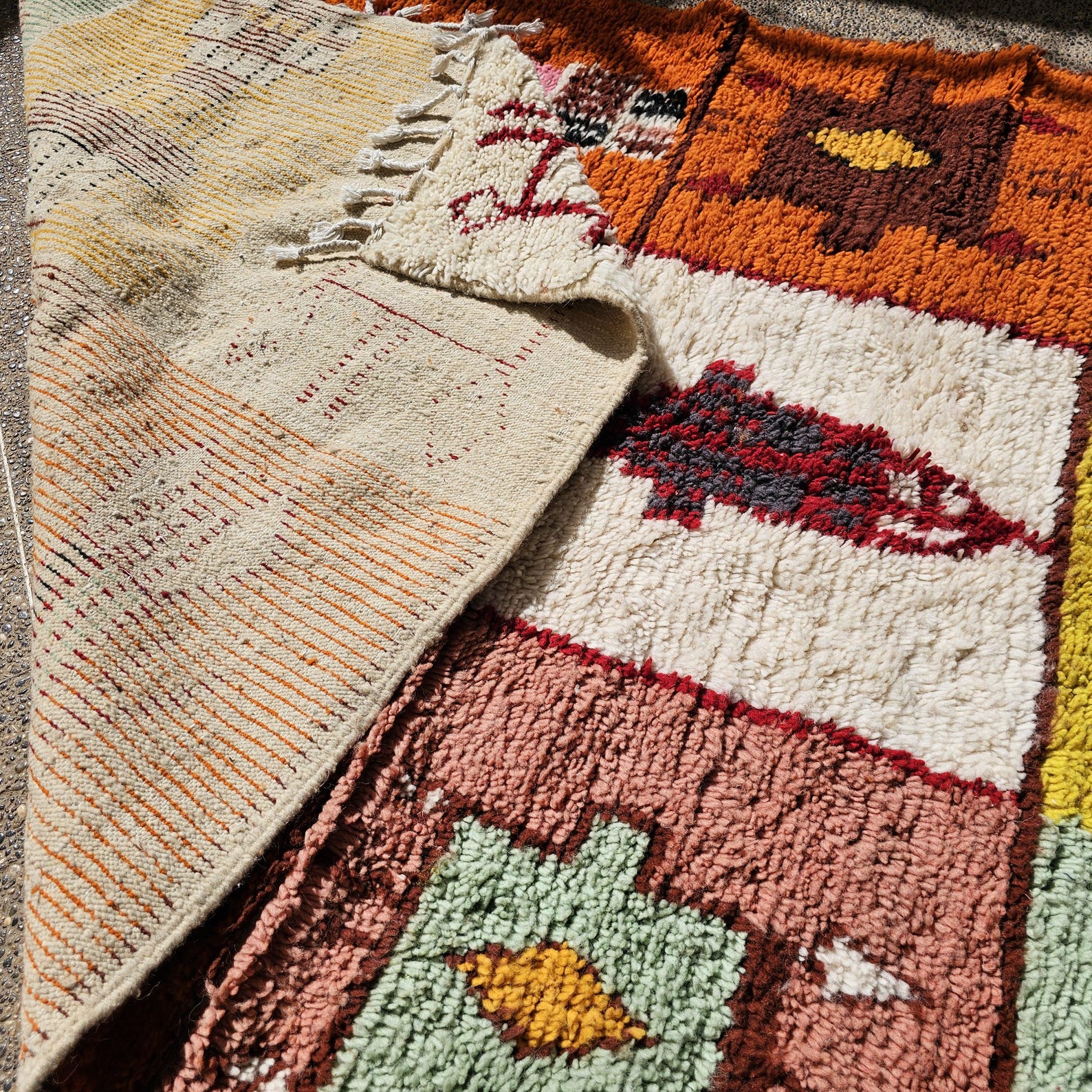 Berber Handmade Colorful Vintage Carpet Boho Area Rug