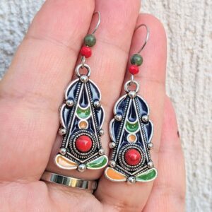 Amazigh Boucles d oreilles kabyles métal argenté Earrings
