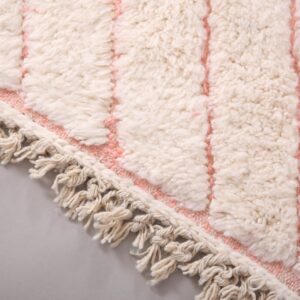 Custom Amazigh Berber Natural Wool Geometric Living Room Rug