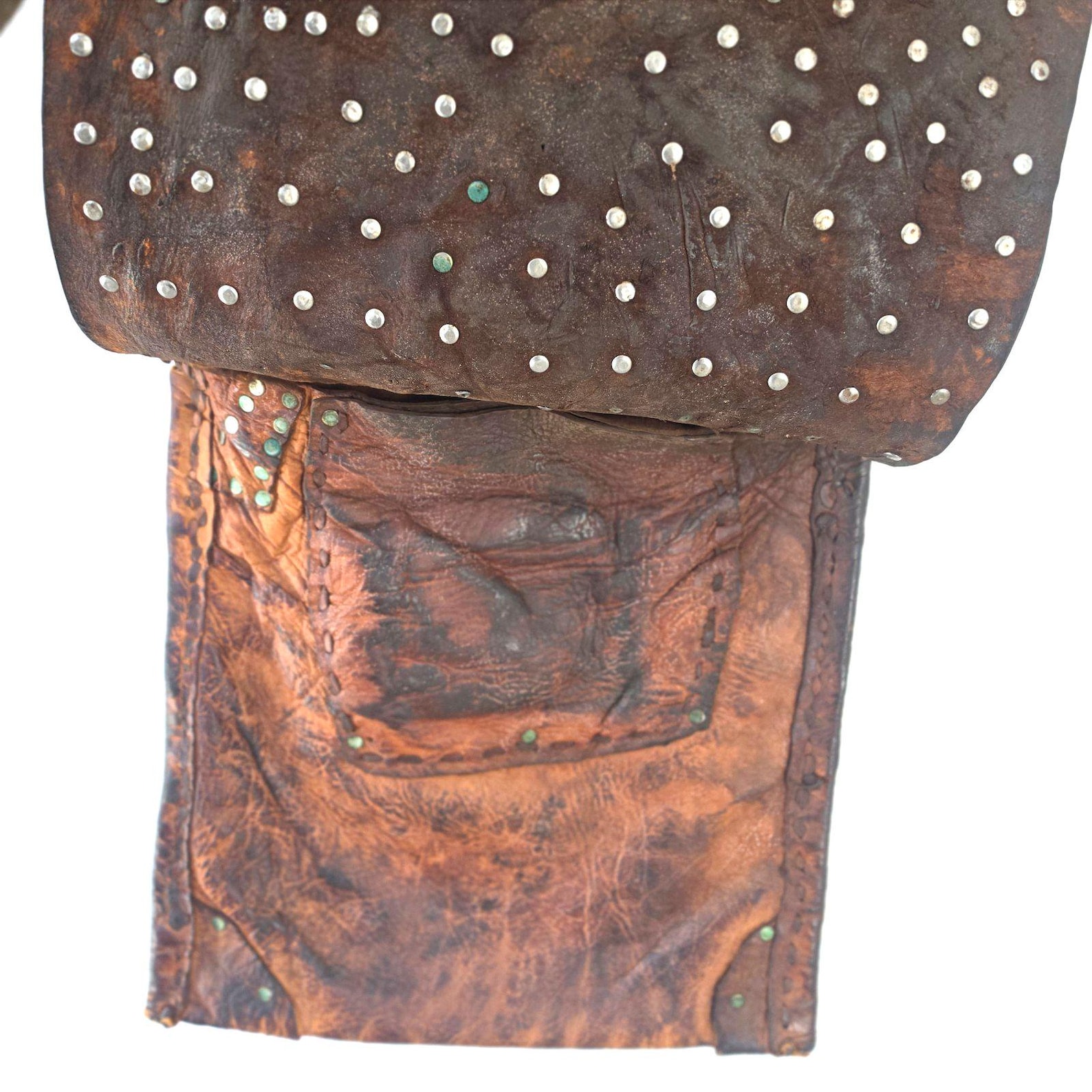Berber Antique Tribal Leather Choukara Water HUGE Bag