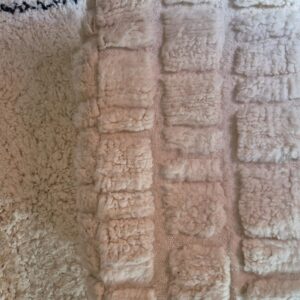 Berber Beni Ourain Square Cover White Wool Pouf