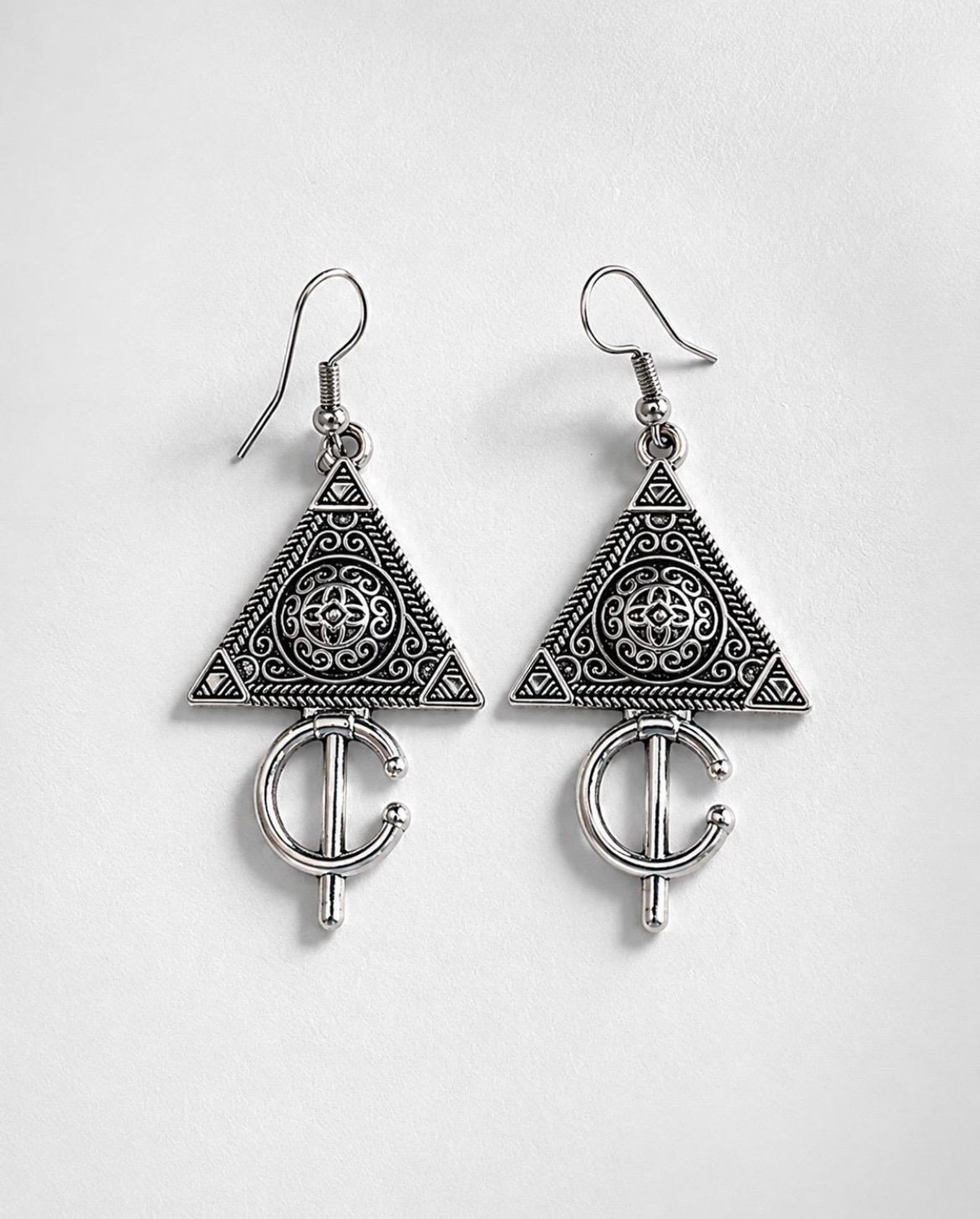 Berber Vintage Triangle Tribal Boho Statement Jewellery Earrings