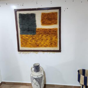Amazigh Handmade Wool Cotton Framed Textile Wall Art