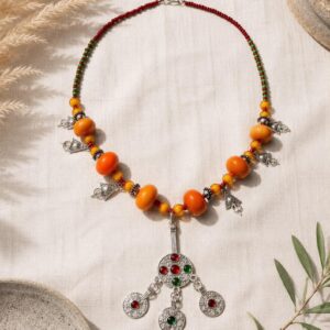Berber Handmade Traditional Beaded Ethnic Statement Jewelry Necklace