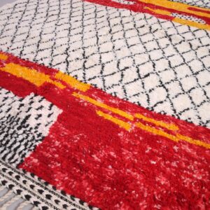 Berber Custom Design Wool Neutral Geometric Living Room Rug