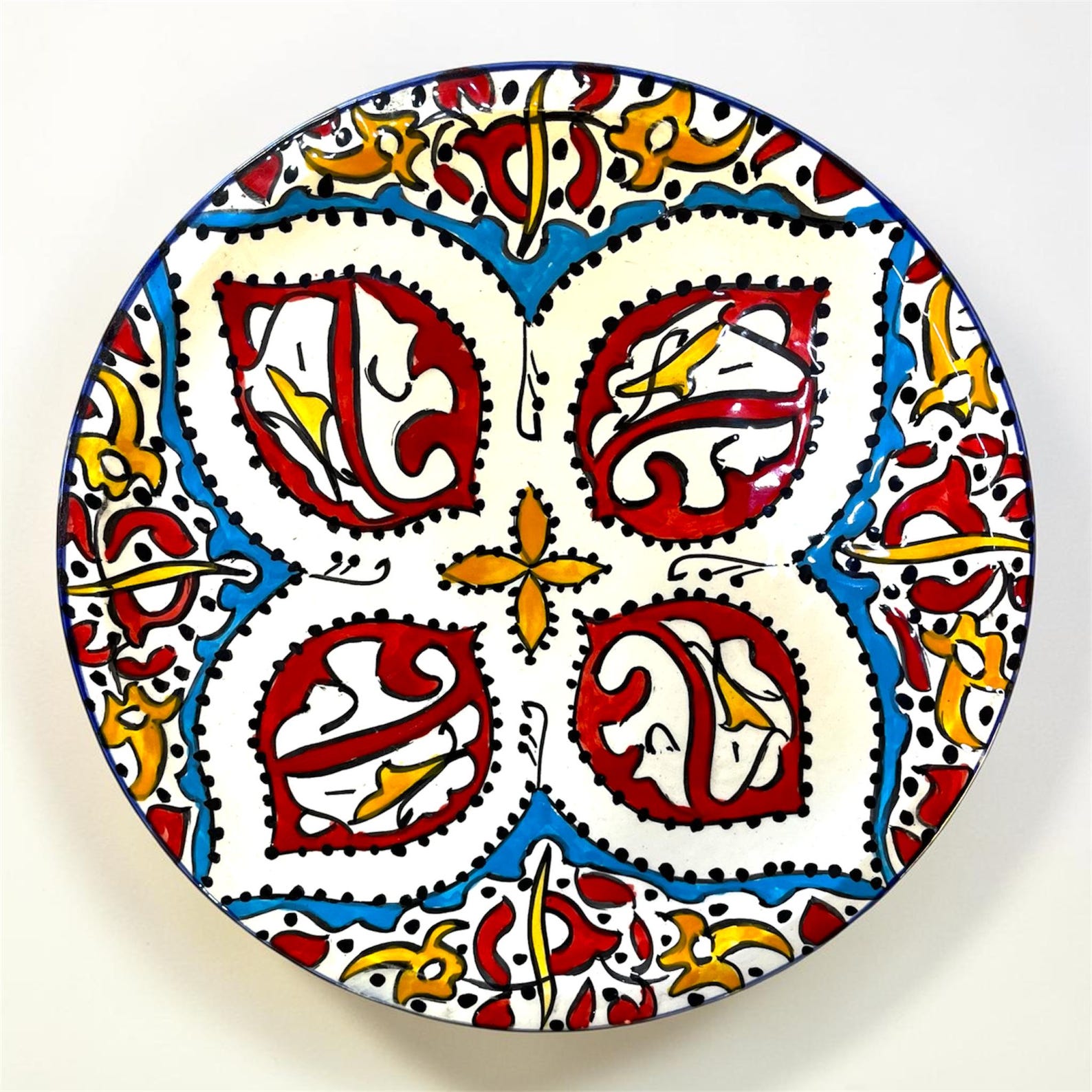 Berber Handmade Ceramic cm Hand Painted Traditional Plate