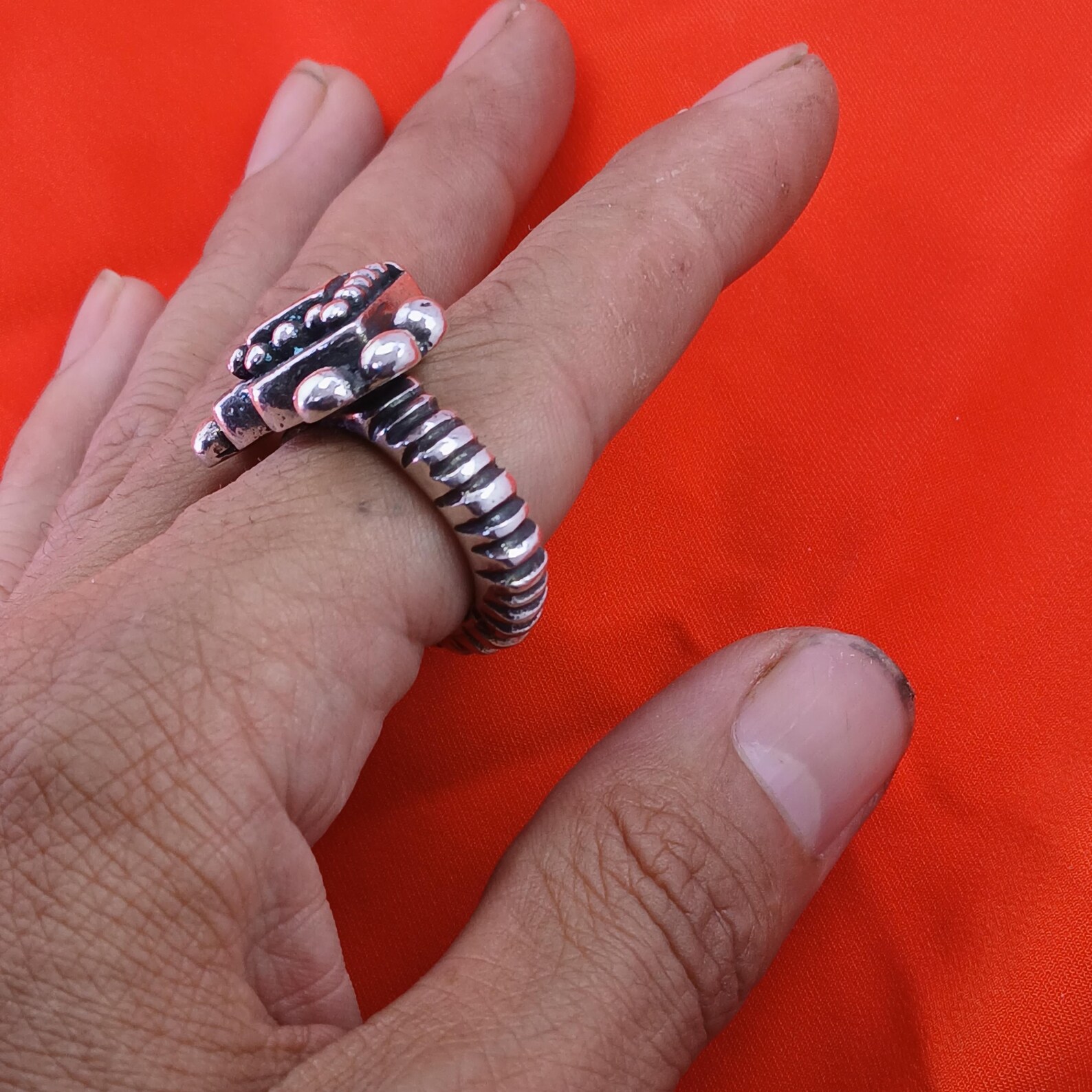 Handmade Berber Tuareg Solid Silver Engraved Bohemian Artisan Ring