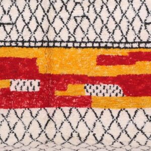 Berber Custom Design Wool Neutral Geometric Living Room Rug
