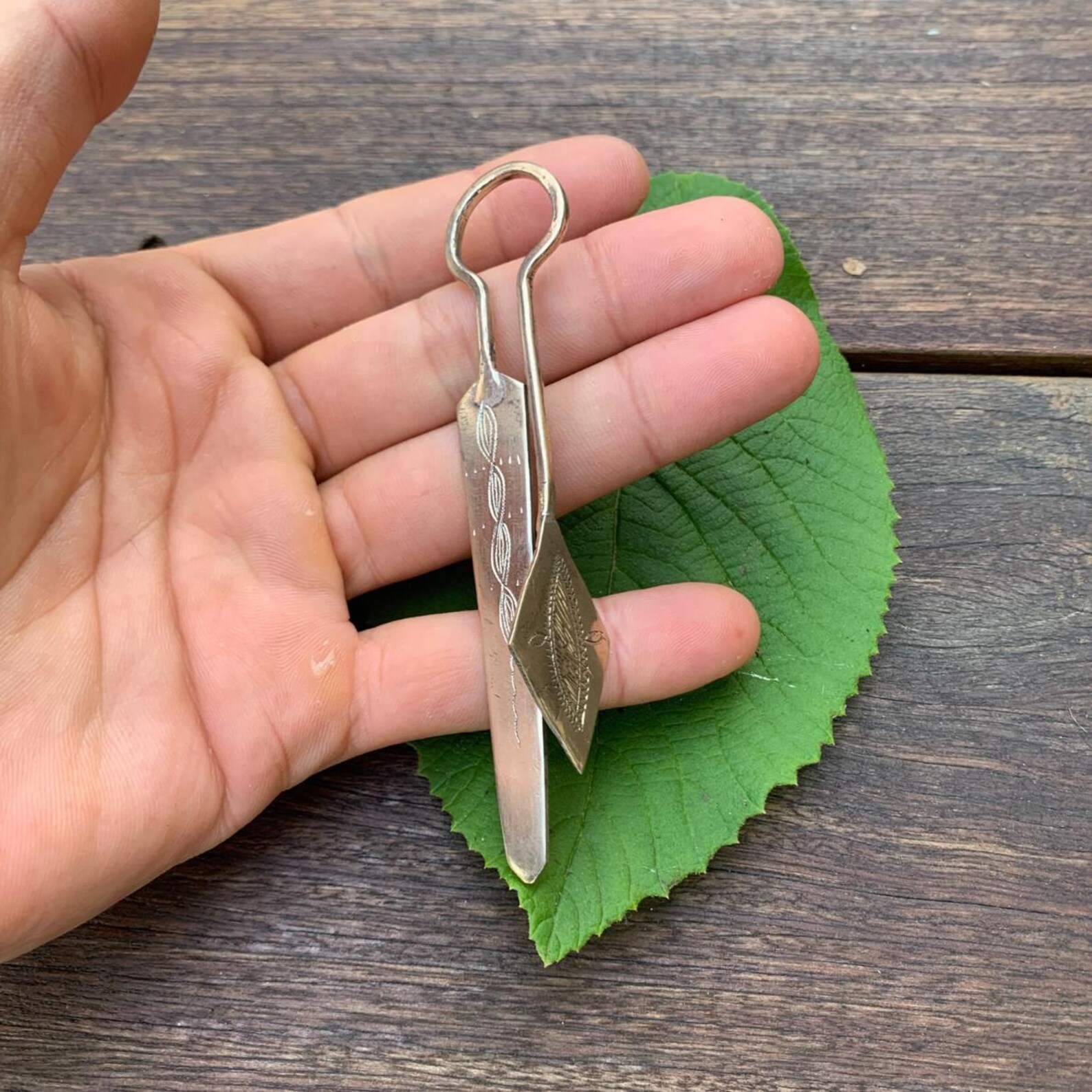 Berber Handmade Tuareg Sword-Shaped Engraved Mixed Metal Bookmark