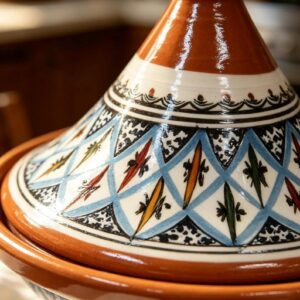 Berber Hand-Painted Ceramic Flame-Proof Stovetop Oven Tagine 30cm