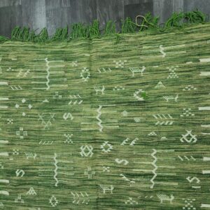 Berber Green Authentic Wool Tribal Boho Living Rug