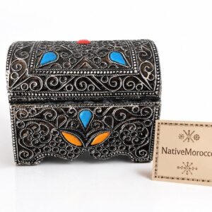 Berber Handmade Jewelry Box Storage Chest Decorative Treasure