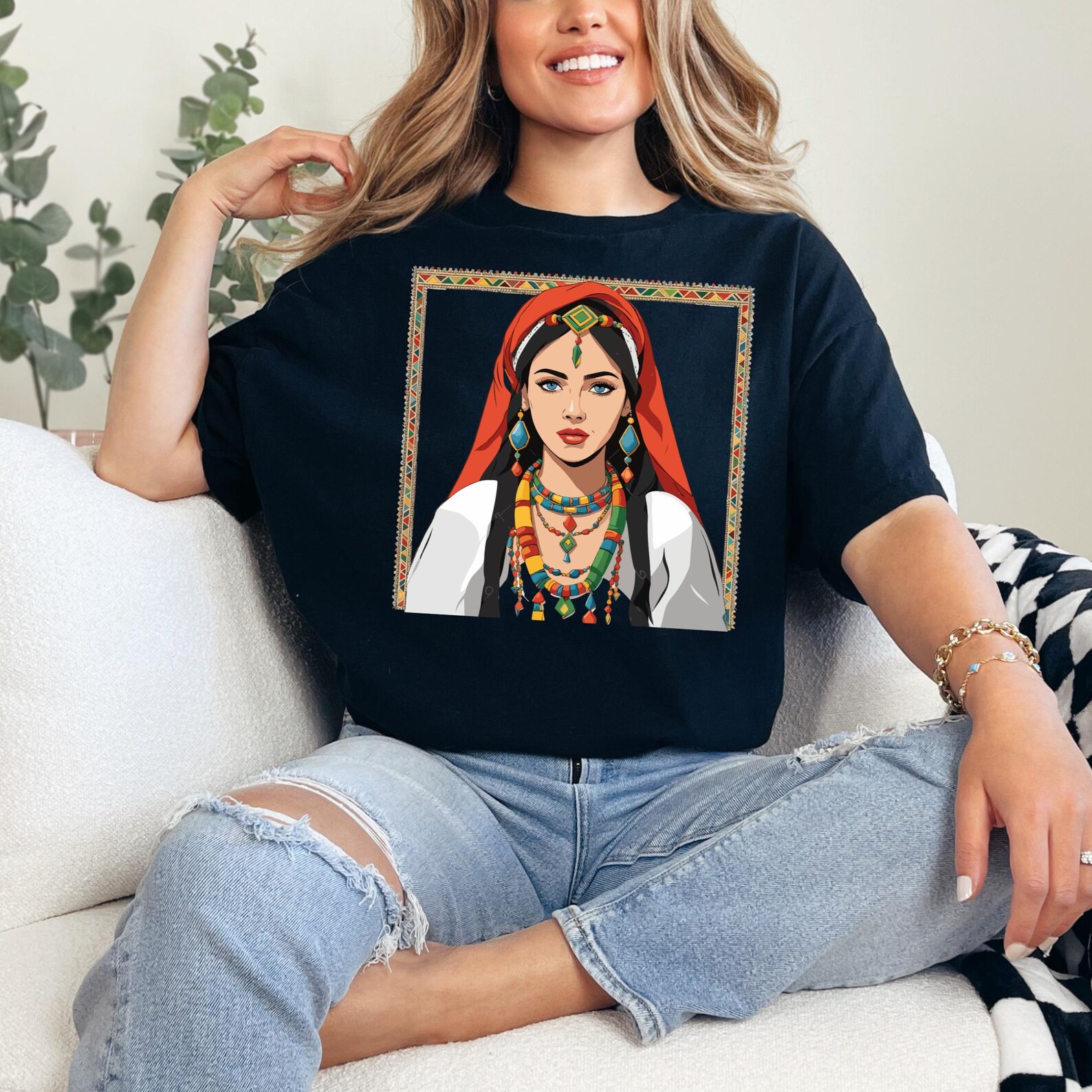 Amazigh Berber Kabyle Yaz Symbol Unisex Cotton Art T-Shirt