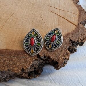 Amazigh Kabyle Handmade Colored Earrings for Heritage Style
