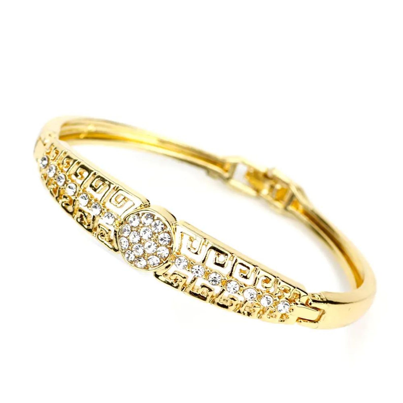 Berber Sunspicems Gold Color Arabic Bangle Crystal Bracelet