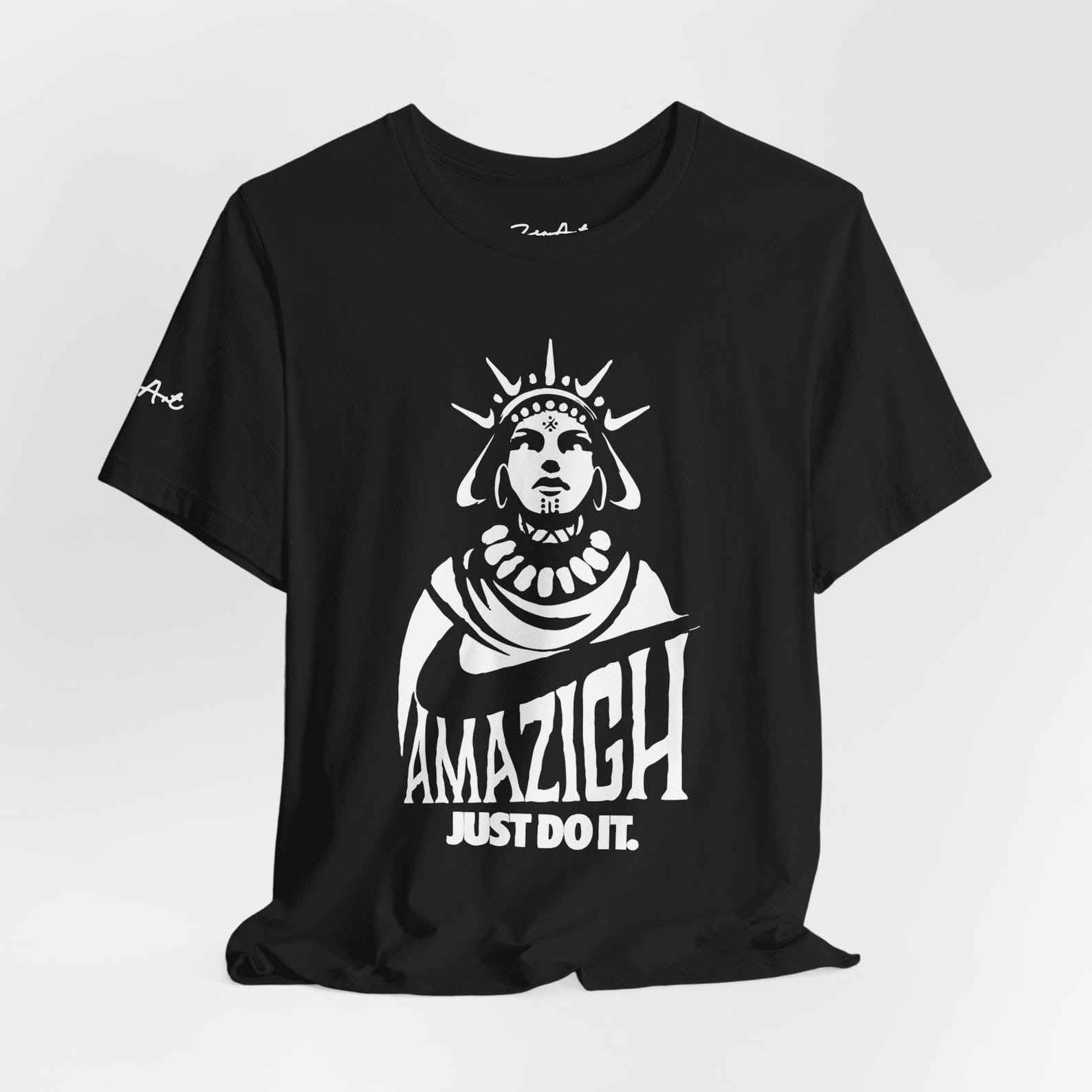 Amazigh Cultural Pride Black Cotton Graphic Streetwear T-Shirt