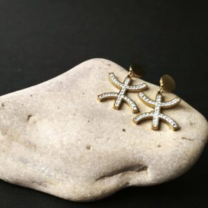 Amazigh Kabyle Berber Tifinagh Yaz Sparkling Gold Drop Earrings