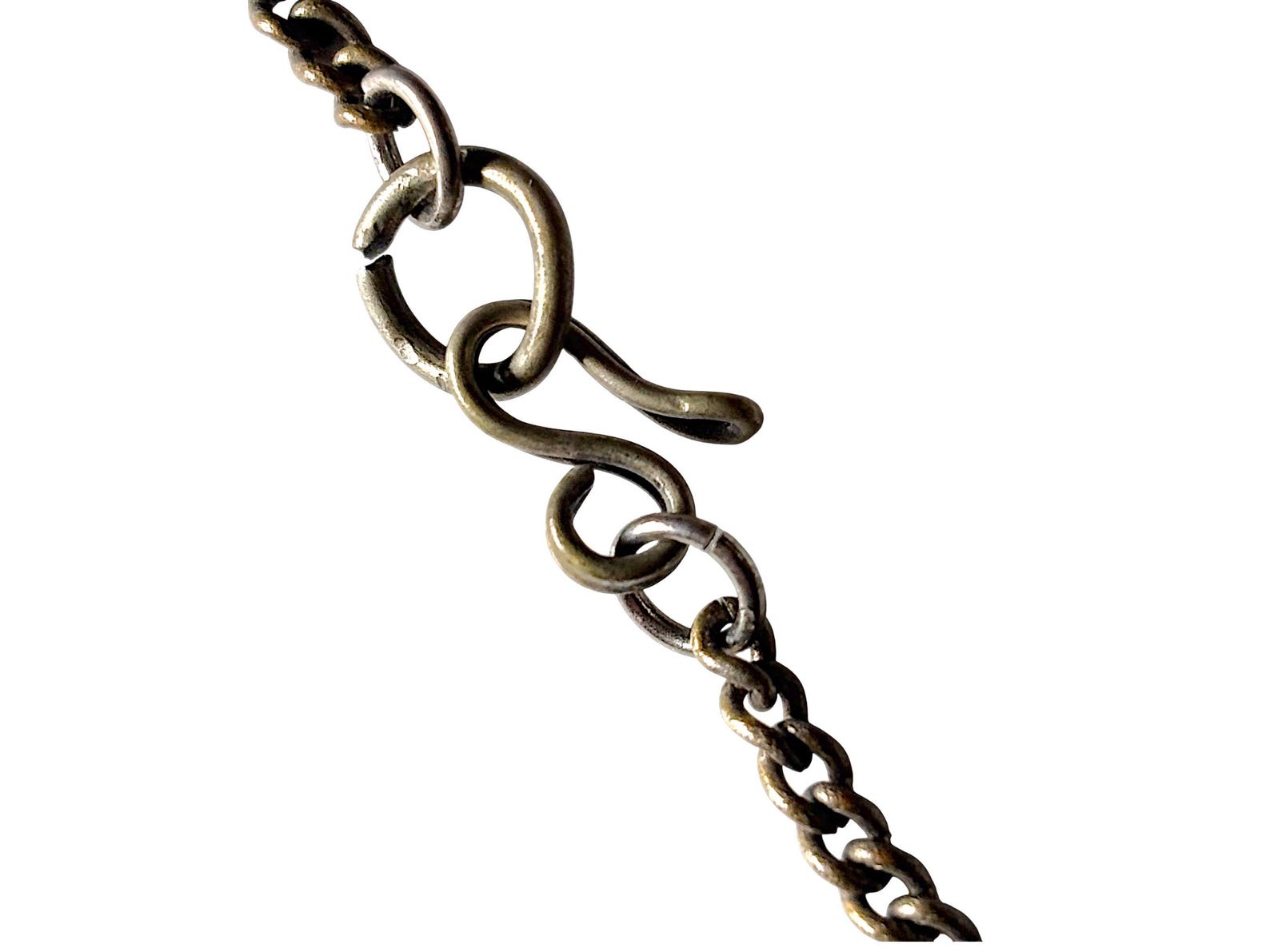 Berber Antique Hand Engraved Silver Alloy Amulet Necklace
