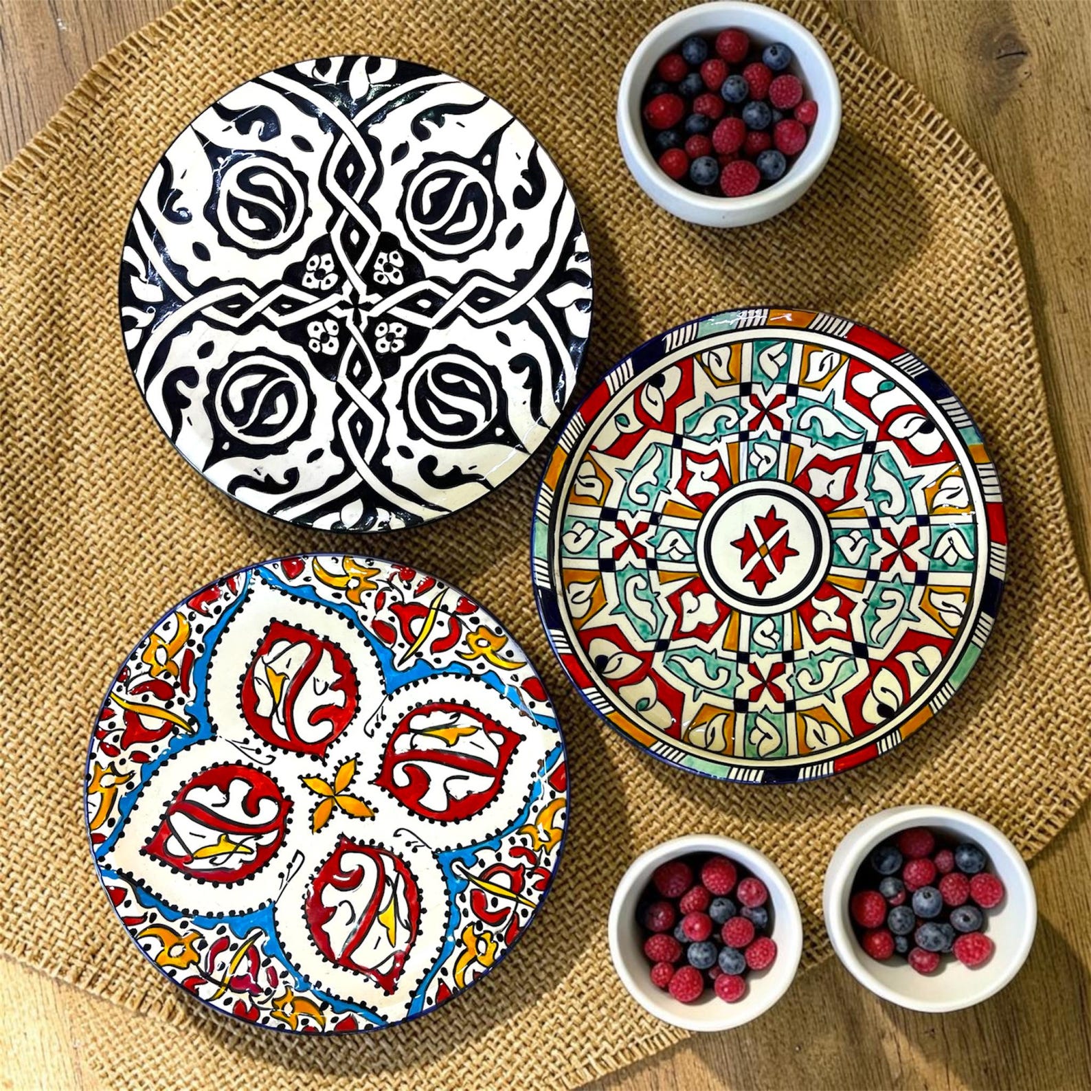 Berber Handmade Ceramic cm Hand Painted Traditional Plate