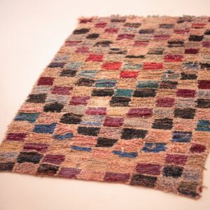 Amazigh Boujaad Vintage Cotton Knotted Tribal Design Rug