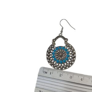 Amazigh Blue and Yellow Enamel Tribal Lightweight Dangle Earrings