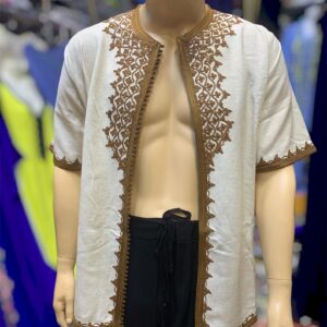 Amazigh Traditional Men’s Loulan s Elegant Beige Tunic