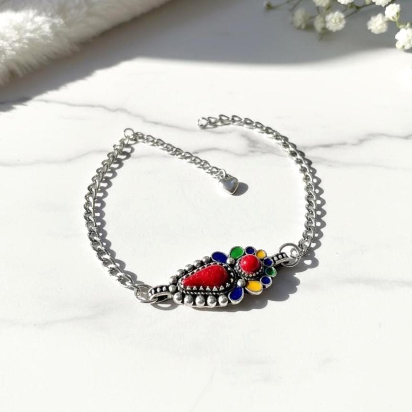 Amazigh Parure femme- kabyle berbère traditionnelle minimaliste avec une chaîne Parure ethnique