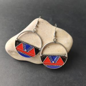 Amazigh Boucles d oreilles ethniques rondes Kabyle Earrings