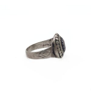 Amazigh Antique Silver Chevron Bead Ring Size 7