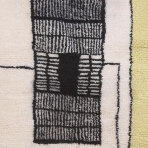 Custom Amazigh Berber Ivory Geometric Natural Wool Living Room Rug
