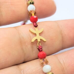 Amazigh Berber Kabyle Yaz Stainless Steel Glass Bead Bracelet